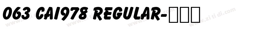 063 CAI978 Regular字体转换